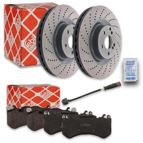 FEBI BILSTEIN Bremsscheibe 44071 + Bremsbelagsatz, Scheibenbremse 116141 + Warnkontakt, Bremsbelagverschleiß 26370 Bild FEBI BILSTEIN Bremsscheibe 44071 + Bremsbelagsatz, Scheibenbremse 116141 + Warnkontakt, Bremsbelagverschleiß 26370