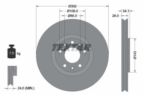 TEXTAR Bremsscheibe 92268103 + Bremsbelagsatz, Scheibenbremse 2455801 Bild TEXTAR Bremsscheibe 92268103 + Bremsbelagsatz, Scheibenbremse 2455801