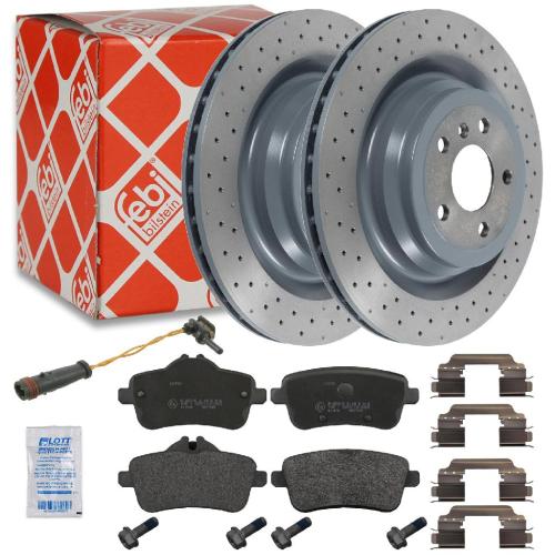 FEBI BILSTEIN Bremsbelagsatz, Scheibenbremse 16990 + Bremsscheibe 106606 + Warnkontakt, Bremsbelagverschleiß 19186 Bild FEBI BILSTEIN Bremsbelagsatz, Scheibenbremse 16990 + Bremsscheibe 106606 + Warnkontakt, Bremsbelagverschleiß 19186