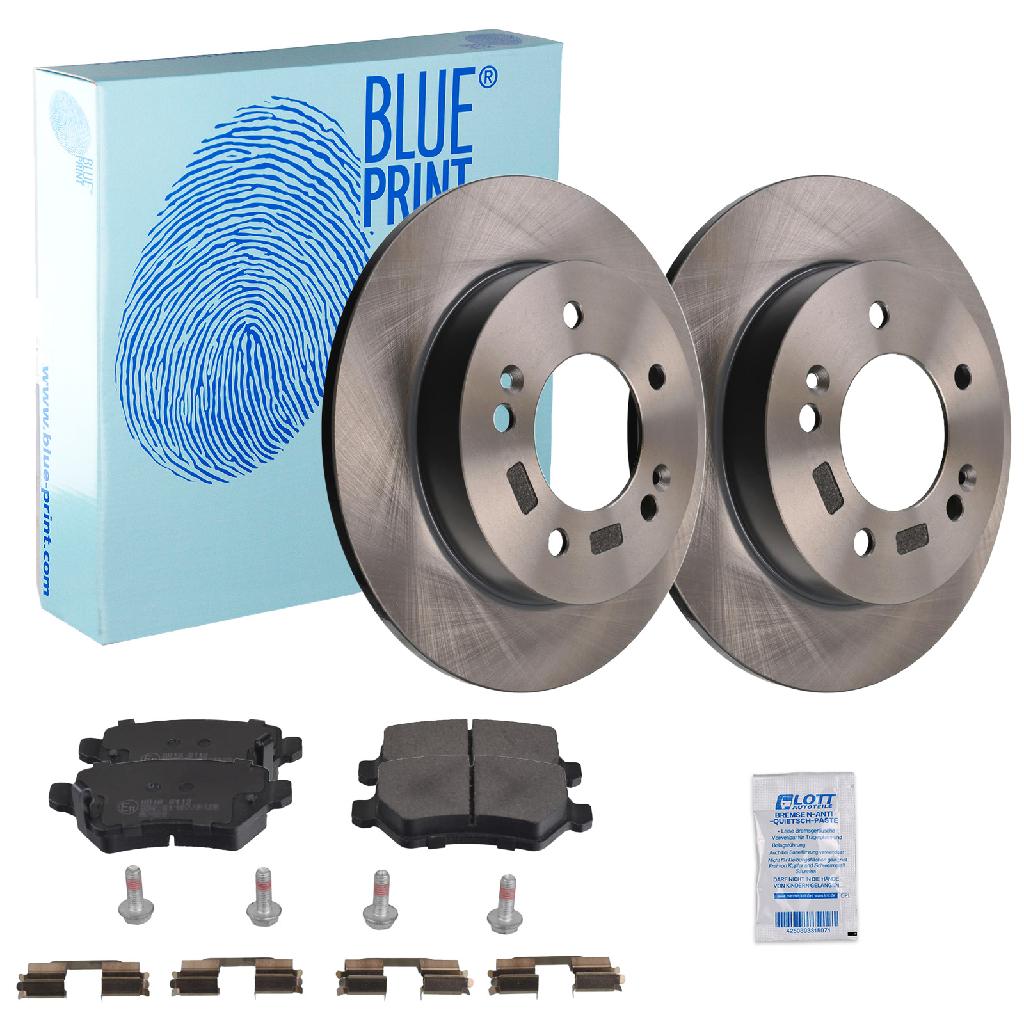 BLUE PRINT Bremsbelagsatz, Scheibenbremse ADG042116 + Bremsscheibe ADG043156