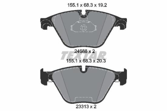 TEXTAR Bremsscheibe 92265825 + Bremsbelagsatz, Scheibenbremse 2468801 + Warnkontakt, Bremsbelagverschleiß 98042400 Bild TEXTAR Bremsscheibe 92265825 + Bremsbelagsatz, Scheibenbremse 2468801 + Warnkontakt, Bremsbelagverschleiß 98042400