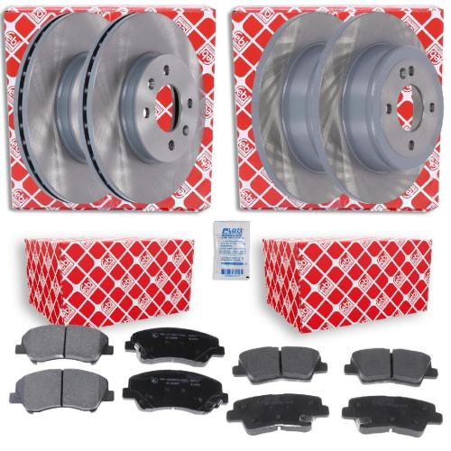 FEBI BILSTEIN Bremsbelagsatz, Scheibenbremse 116285 + Bremsbelagsatz, Scheibenbremse 170244 + Bremsscheibe 108447 + Bremsscheibe 108420 Bild FEBI BILSTEIN Bremsbelagsatz, Scheibenbremse 116285 + Bremsbelagsatz, Scheibenbremse 170244 + Bremsscheibe 108447 + Bremsscheibe 108420