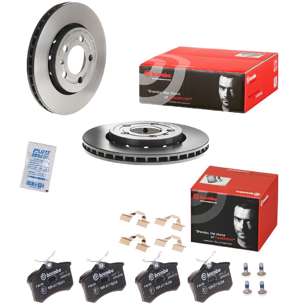 BREMBO Bremsbelagsatz, Scheibenbremse P 85 020 + Bremsscheibe 09.A652.11