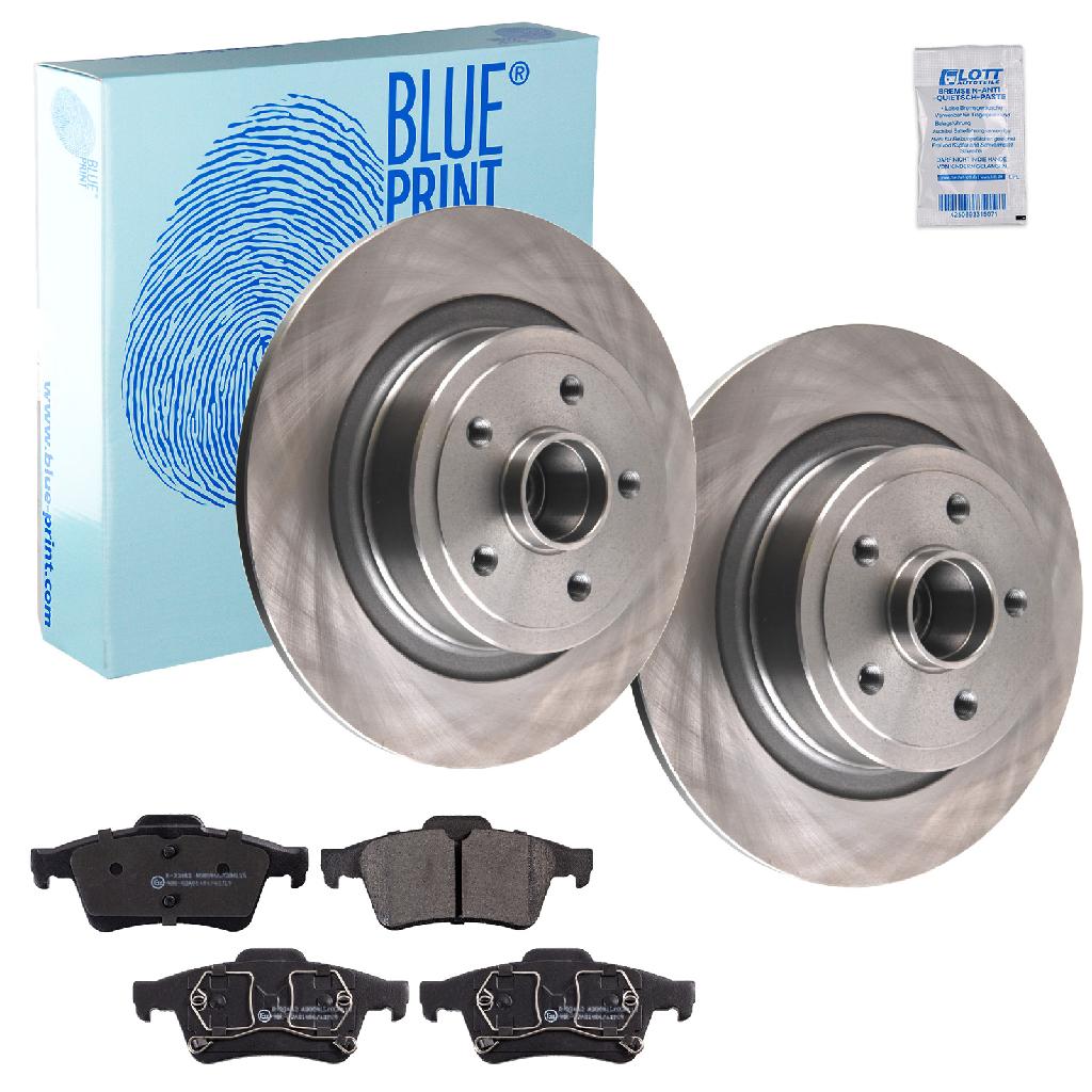BLUE PRINT Bremsscheibe ADBP430042 + Bremsbelagsatz, Scheibenbremse ADN142114