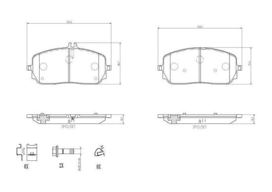 BREMBO Bremsbelagsatz, Scheibenbremse P 50 152 + Bremsscheibe 09.D770.11 + Warnkontakt, Bremsbelagverschleiß A 00 353 Bild BREMBO Bremsbelagsatz, Scheibenbremse P 50 152 + Bremsscheibe 09.D770.11 + Warnkontakt, Bremsbelagverschleiß A 00 353