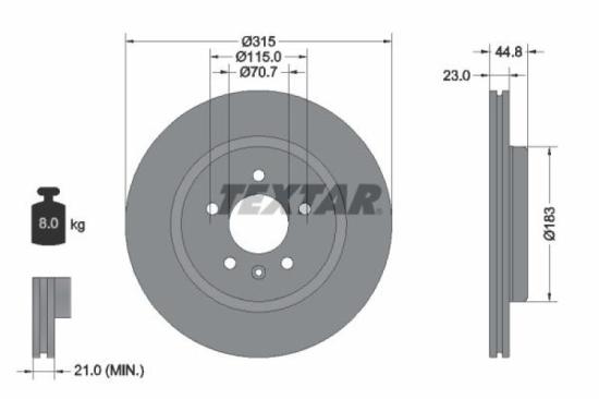 TEXTAR Bremsscheibe 92305603 + Bremsbelagsatz, Scheibenbremse 2295301 Bild TEXTAR Bremsscheibe 92305603 + Bremsbelagsatz, Scheibenbremse 2295301
