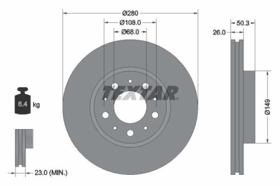 TEXTAR Bremsscheibe 92066703 + Bremsbelagsatz, Scheibenbremse 2016402 Bild TEXTAR Bremsscheibe 92066703 + Bremsbelagsatz, Scheibenbremse 2016402