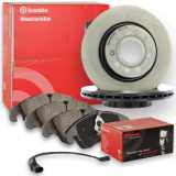 BREMBO Bremsscheibe 09.A956.11 + Bremsbelagsatz, Scheibenbremse P 50 109 + Warnkontakt, Bremsbelagverschleiß A 00 286