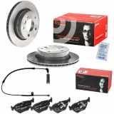 BREMBO Bremsbelagsatz, Scheibenbremse P 06 025 + Warnkontakt, Bremsbelagverschleiß A 00 221 + Bremsscheibe 09.7727.11