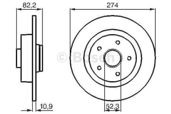 BOSCH Bremsbelagsatz, Scheibenbremse 0 986 494 032 + Bremsscheibe 0 986 478 744 Bild BOSCH Bremsbelagsatz, Scheibenbremse 0 986 494 032 + Bremsscheibe 0 986 478 744