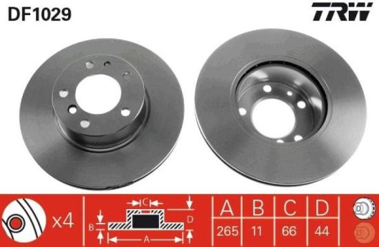 TRW Bremsbelagsatz, Scheibenbremse GDB1353 + Bremsscheibe DF1029 Bild TRW Bremsbelagsatz, Scheibenbremse GDB1353 + Bremsscheibe DF1029