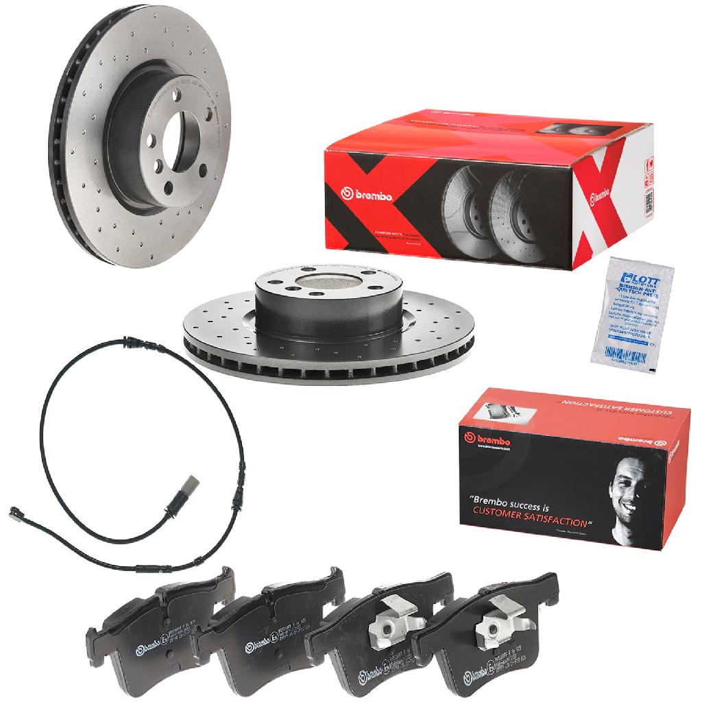 BREMBO Bremsbelagsatz, Scheibenbremse P 06 075 + Warnkontakt, Bremsbelagverschleiß A 00 433 + Bremsscheibe 09.B570.1X