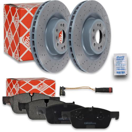 FEBI BILSTEIN Bremsscheibe 104952 + Warnkontakt, Bremsbelagverschleiß 22663 + Bremsbelagsatz, Scheibenbremse 116236 Bild FEBI BILSTEIN Bremsscheibe 104952 + Warnkontakt, Bremsbelagverschleiß 22663 + Bremsbelagsatz, Scheibenbremse 116236