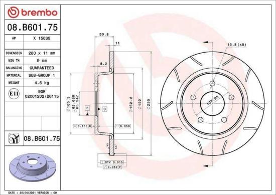 BREMBO Bremsbelagsatz, Scheibenbremse P 24 148 + Bremsscheibe 08.B601.75 Bild BREMBO Bremsbelagsatz, Scheibenbremse P 24 148 + Bremsscheibe 08.B601.75