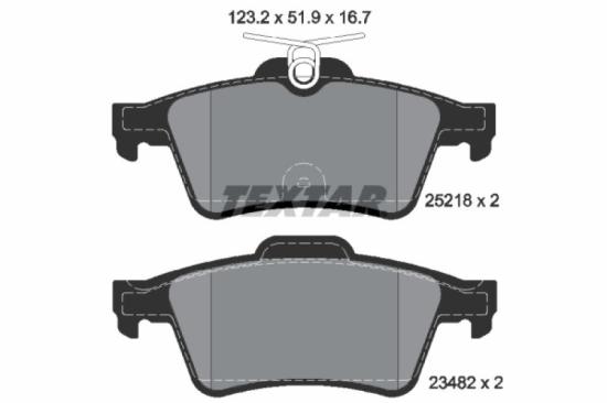 TEXTAR Bremsbelagsatz, Scheibenbremse 2521801 + Bremsscheibe 92238003 Bild TEXTAR Bremsbelagsatz, Scheibenbremse 2521801 + Bremsscheibe 92238003