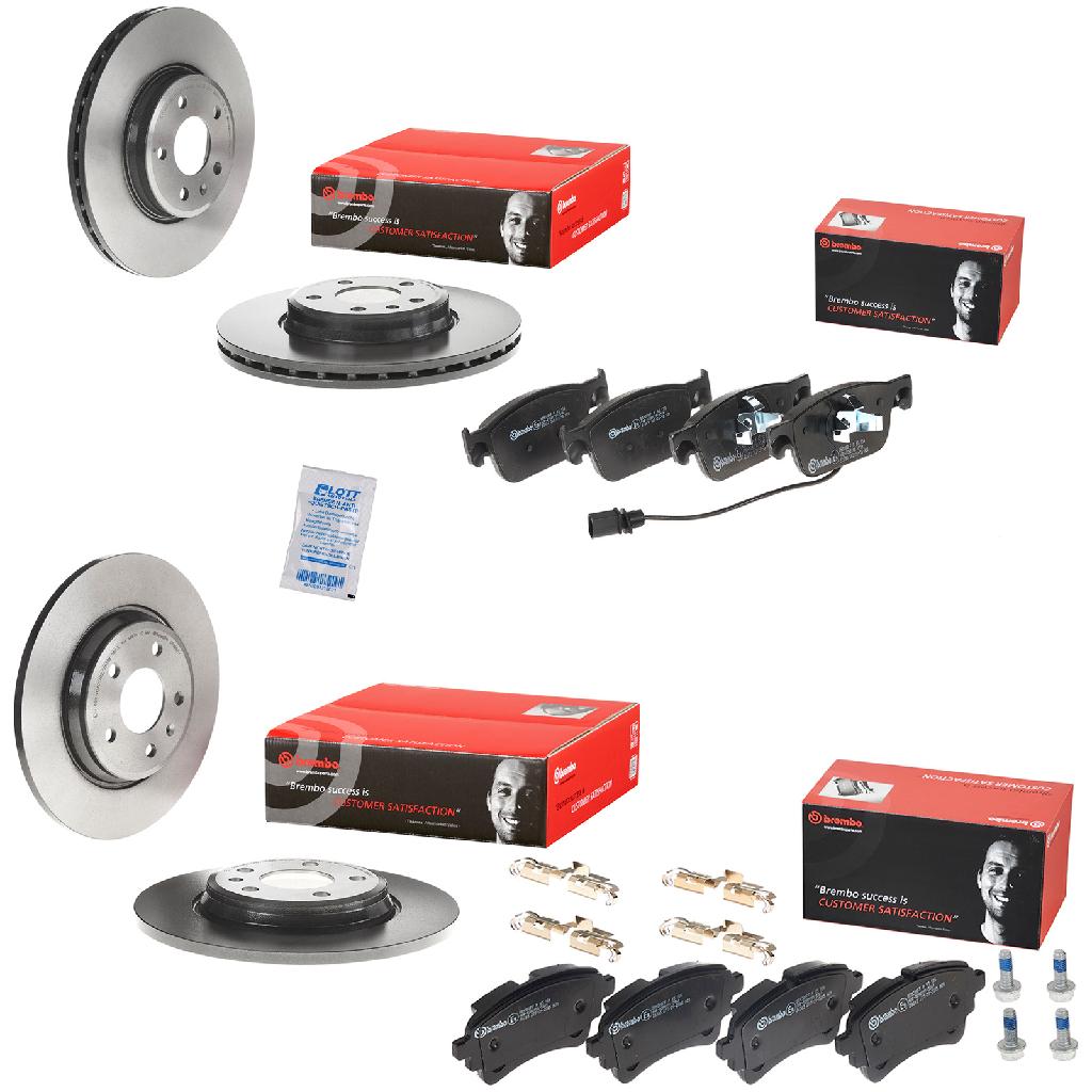 BREMBO Bremsscheibe 08.D060.11 + Bremsbelagsatz, Scheibenbremse P 85 186 + Bremsscheibe 09.A820.11 + Bremsbelagsatz, Scheibenbremse P 85 153