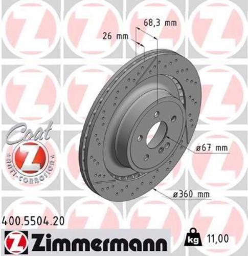 ZIMMERMANN Bremsbelagsatz, Scheibenbremse 24733.150.1 + Bremsscheibe 400.5504.20 BREMBO Warnkontakt, Bremsbelagverschleiß A 00 470 Bild ZIMMERMANN Bremsbelagsatz, Scheibenbremse 24733.150.1 + Bremsscheibe 400.5504.20 BREMBO Warnkontakt, Bremsbelagverschleiß A 00 470