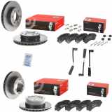 BREMBO Bremsscheibe 09.9510.11 + Warnkontakt, Bremsbelagverschleiß A 00 287 + Bremsbelagsatz, Scheibenbremse P 50 150 + Bremsscheibe 09.9508.11 + Warnkontakt, Bremsbelagverschleiß A 00 291 + Bremsbelagsatz, Scheibenbremse P 50 059