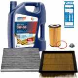FEBI BILSTEIN Ölfilter 37257 + Filter, Innenraumluft 32369 + Verschlussschraube, Ölwanne 04572 + Luftfilter 38680 EUROLUB Motoröl 211005
