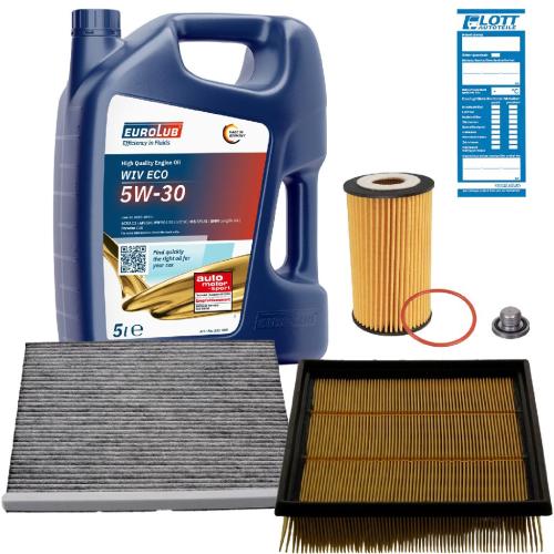 FEBI BILSTEIN Ölfilter 37257 + Filter, Innenraumluft 32369 + Verschlussschraube, Ölwanne 04572 + Luftfilter 38680 EUROLUB Motoröl 211005 Bild FEBI BILSTEIN Ölfilter 37257 + Filter, Innenraumluft 32369 + Verschlussschraube, Ölwanne 04572 + Luftfilter 38680 EUROLUB Motoröl 211005