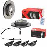 BREMBO Bremsbelagsatz, Scheibenbremse P 06 025 + Warnkontakt, Bremsbelagverschleiß A 00 221 + Bremsscheibe 09.7727.1X