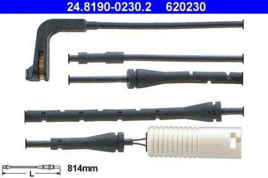 ATE Bremsbelagsatz, Scheibenbremse 13.0460-7306.2 + Bremsscheibe 24.0130-0118.1 + Warnkontakt, Bremsbelagverschleiß 24.8190-0230.2 Bild ATE Bremsbelagsatz, Scheibenbremse 13.0460-7306.2 + Bremsscheibe 24.0130-0118.1 + Warnkontakt, Bremsbelagverschleiß 24.8190-0230.2