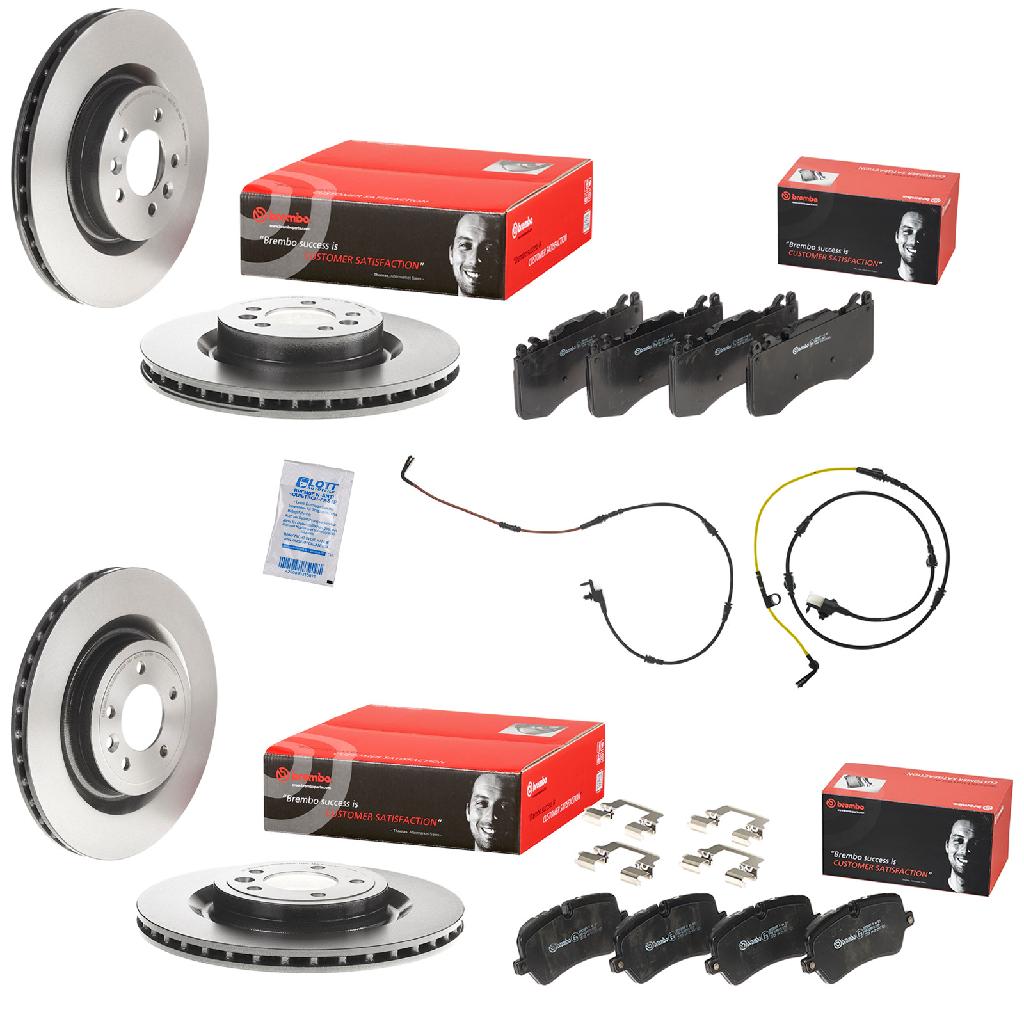 BREMBO Bremsscheibe 09.B503.11 + Bremsscheibe 09.B858.11 + Warnkontakt, Bremsbelagverschleiß A 00 498 + Bremsbelagsatz, Scheibenbremse P 44 023 + Warnkontakt, Bremsbelagverschleiß A 00 479 + Bremsbelagsatz, Scheibenbremse P 44 021