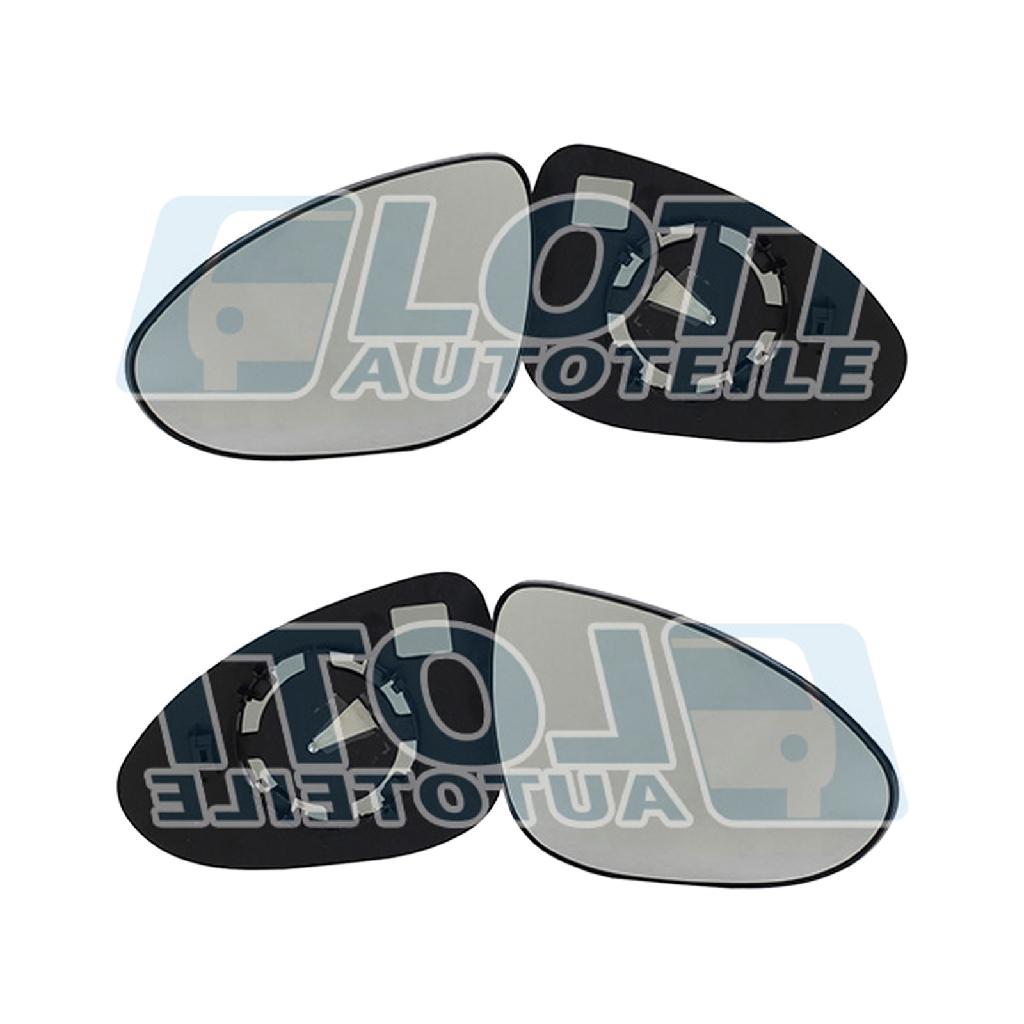 JOHNS Spiegelglas, Außenspiegel 21 07 37-80 + Spiegelglas, Außenspiegel 21 07 38-80