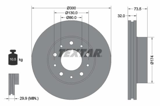 TEXTAR Bremsbelagsatz, Scheibenbremse 2446703 + Bremsscheibe 92157303 Bild TEXTAR Bremsbelagsatz, Scheibenbremse 2446703 + Bremsscheibe 92157303