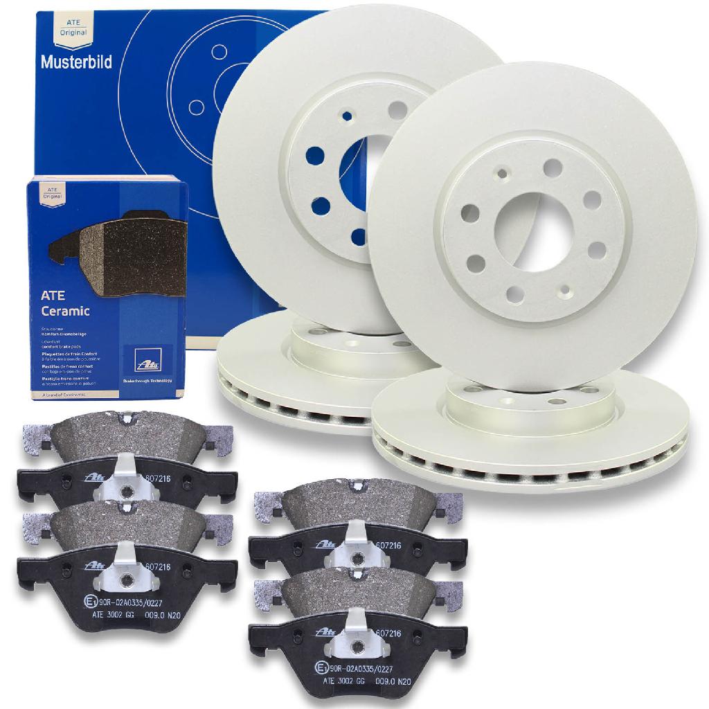 ATE Warnkontakt, Bremsbelagverschleiß 24.8190-0410.2 + Bremsbelagsatz, Scheibenbremse 13.0470-2733.2 + Bremsscheibe 24.0125-0179.1