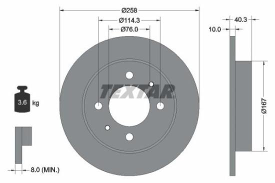 TEXTAR Bremsscheibe 92117103 + Bremsbelagsatz, Scheibenbremse 2155301 Bild TEXTAR Bremsscheibe 92117103 + Bremsbelagsatz, Scheibenbremse 2155301