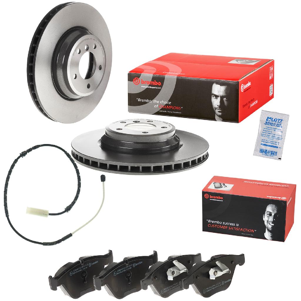 BREMBO Warnkontakt, Bremsbelagverschleiß A 00 441 + Bremsbelagsatz, Scheibenbremse P 06 081 + Bremsscheibe 09.A599.11