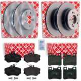 FEBI BILSTEIN Bremsbelagsatz, Scheibenbremse 16067 + Bremsscheibe 04629 + Bremsbelagsatz, Scheibenbremse 16153 + Bremsscheibe 08129