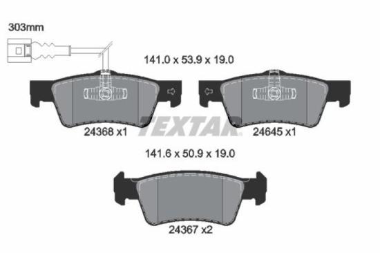 TEXTAR Bremsbelagsatz, Scheibenbremse 2436801 + Bremsscheibe 92121305 + Bremsbelagsatz, Scheibenbremse 2374601 + Bremsscheibe 92121903 Bild TEXTAR Bremsbelagsatz, Scheibenbremse 2436801 + Bremsscheibe 92121305 + Bremsbelagsatz, Scheibenbremse 2374601 + Bremsscheibe 92121903