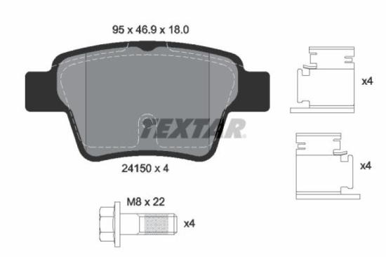TEXTAR Bremsbelagsatz, Scheibenbremse 2415001 + Bremsbelagsatz, Scheibenbremse 2358901 + Bremsscheibe 92202103 + Bremsscheibe 92133203 Bild TEXTAR Bremsbelagsatz, Scheibenbremse 2415001 + Bremsbelagsatz, Scheibenbremse 2358901 + Bremsscheibe 92202103 + Bremsscheibe 92133203