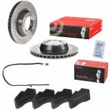 BREMBO Bremsbelagsatz, Scheibenbremse P 65 005 + Bremsscheibe 09.C883.11 + Warnkontakt, Bremsbelagverschleiß A 00 332
