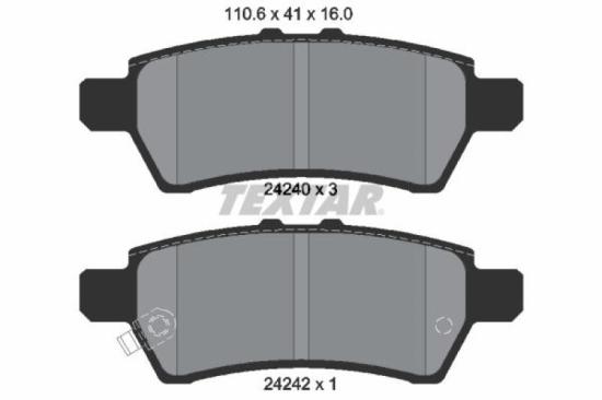 TEXTAR Bremsbelagsatz, Scheibenbremse 2424001 + Bremsscheibe 92181603 Bild TEXTAR Bremsbelagsatz, Scheibenbremse 2424001 + Bremsscheibe 92181603