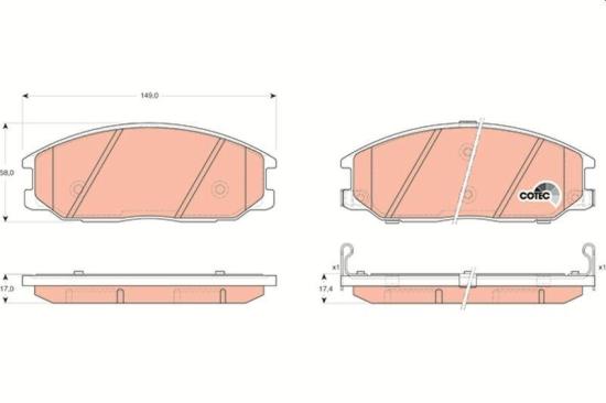 TRW Bremsscheibe DF4896 + Bremsbelagsatz, Scheibenbremse GDB3297 Bild TRW Bremsscheibe DF4896 + Bremsbelagsatz, Scheibenbremse GDB3297