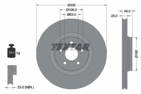 TEXTAR Bremsscheibe 92317805 + Bremsbelagsatz, Scheibenbremse 2573601 Bild TEXTAR Bremsscheibe 92317805 + Bremsbelagsatz, Scheibenbremse 2573601