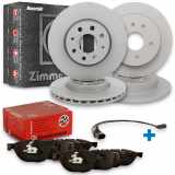 ZIMMERMANN Bremsscheibe 100.1233.20 + Bremsscheibe 100.1236.20 + Bremsbelagsatz, Scheibenbremse 23829.170.1 + Bremsbelagsatz, Scheibenbremse 23130.195.1