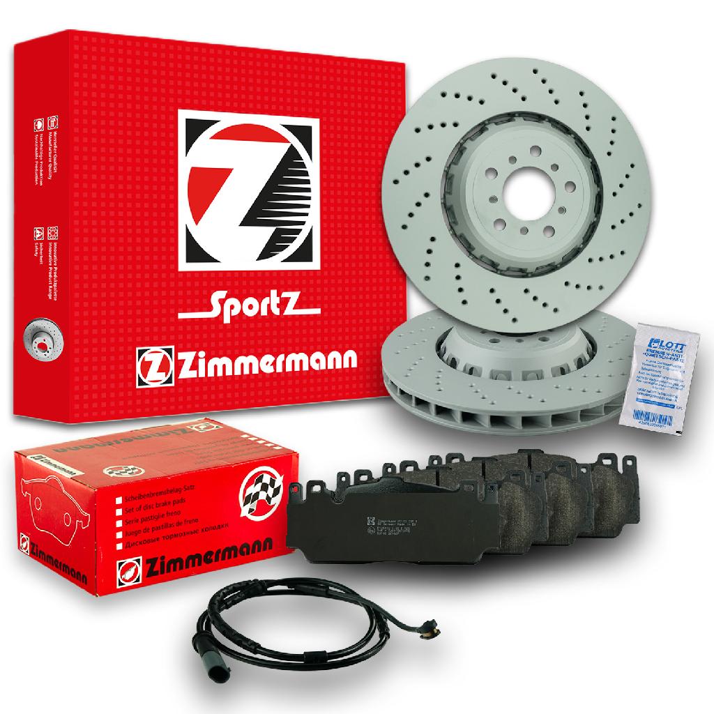 ATE Warnkontakt, Bremsbelagverschleiß 24.8190-0298.2 ZIMMERMANN Bremsbelagsatz, Scheibenbremse 25133.205.1 + Bremsscheibe 150.2907.70 + Bremsscheibe 150.2908.70