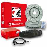 ATE Warnkontakt, Bremsbelagverschleiß 24.8190-0298.2 ZIMMERMANN Bremsbelagsatz, Scheibenbremse 25133.205.1 + Bremsscheibe 150.2907.70 + Bremsscheibe 150.2908.70