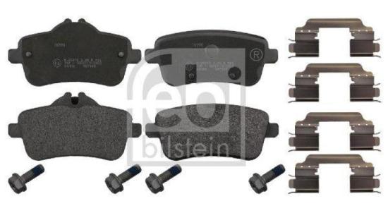 FEBI BILSTEIN Bremsbelagsatz, Scheibenbremse 16990 + Warnkontakt, Bremsbelagverschleiß 19186 + Bremsscheibe 107712 Bild FEBI BILSTEIN Bremsbelagsatz, Scheibenbremse 16990 + Warnkontakt, Bremsbelagverschleiß 19186 + Bremsscheibe 107712