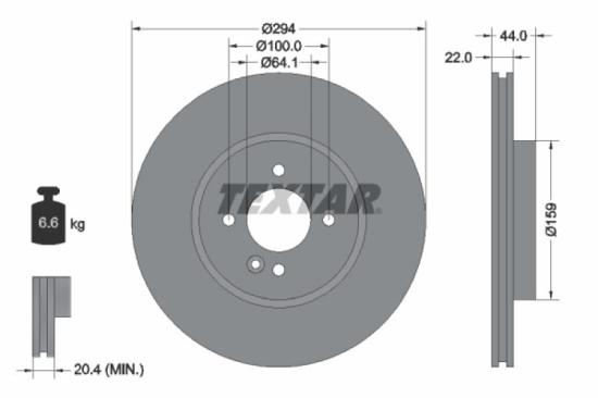 TEXTAR Bremsbelagsatz, Scheibenbremse 2398404 + Bremsscheibe 92183505 + Warnkontakt, Bremsbelagverschleiß 98044800 Bild TEXTAR Bremsbelagsatz, Scheibenbremse 2398404 + Bremsscheibe 92183505 + Warnkontakt, Bremsbelagverschleiß 98044800