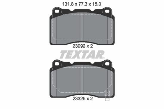 TEXTAR Bremsbelagsatz, Scheibenbremse 2309204 + Bremsscheibe 92194303 Bild TEXTAR Bremsbelagsatz, Scheibenbremse 2309204 + Bremsscheibe 92194303