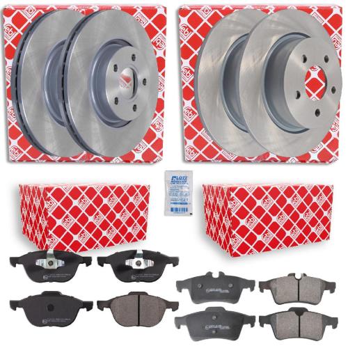 FEBI BILSTEIN Bremsscheibe 43887 + Bremsbelagsatz, Scheibenbremse 16479 + Bremsbelagsatz, Scheibenbremse 16718 + Bremsscheibe 24566 Bild FEBI BILSTEIN Bremsscheibe 43887 + Bremsbelagsatz, Scheibenbremse 16479 + Bremsbelagsatz, Scheibenbremse 16718 + Bremsscheibe 24566