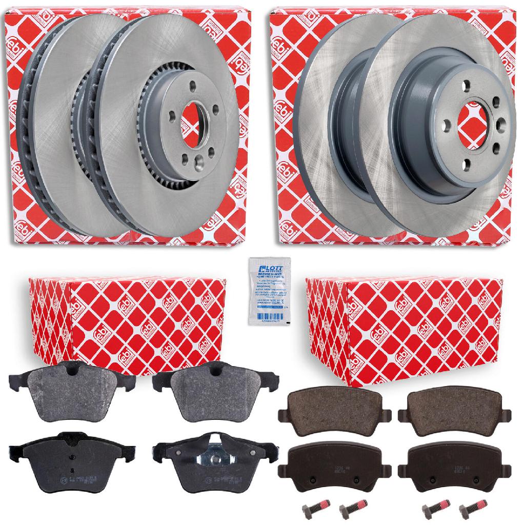 FEBI BILSTEIN Bremsbelagsatz, Scheibenbremse 16625 + Bremsscheibe 175205 + Bremsbelagsatz, Scheibenbremse 16772 + Bremsscheibe 30721