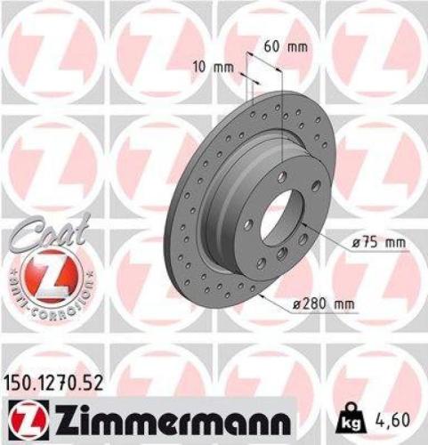 ZIMMERMANN Bremsbelagsatz, Scheibenbremse 20180.170.1 + Bremsscheibe 150.1270.52 Bild ZIMMERMANN Bremsbelagsatz, Scheibenbremse 20180.170.1 + Bremsscheibe 150.1270.52
