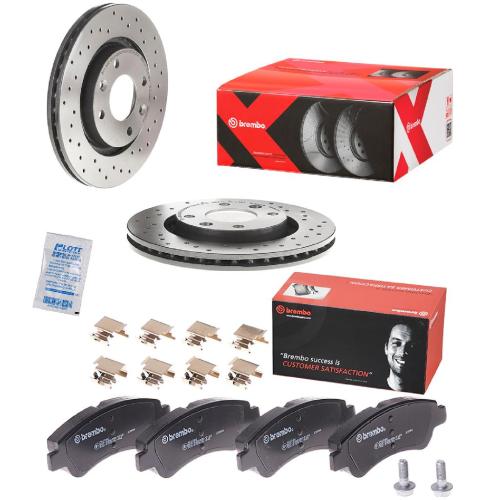 BREMBO Bremsscheibe 09.8695.1X + Bremsbelagsatz, Scheibenbremse P 61 066 Bild BREMBO Bremsscheibe 09.8695.1X + Bremsbelagsatz, Scheibenbremse P 61 066