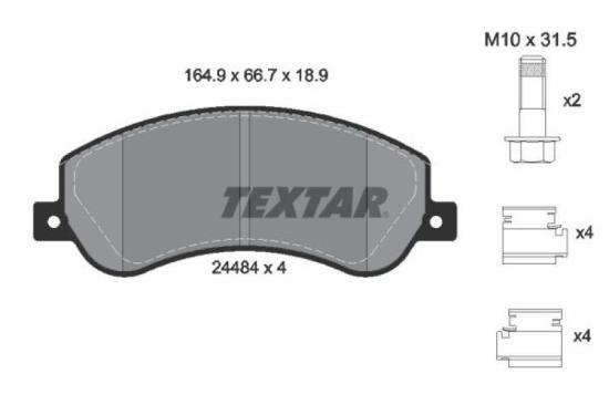 TEXTAR Bremsbelagsatz, Scheibenbremse 2448404 + Bremsscheibe 92228903 Bild TEXTAR Bremsbelagsatz, Scheibenbremse 2448404 + Bremsscheibe 92228903